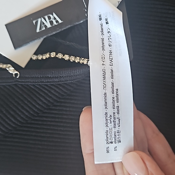BNWT ZARA Rhinestone open back mini dress     M/L - Picture 6 of 6